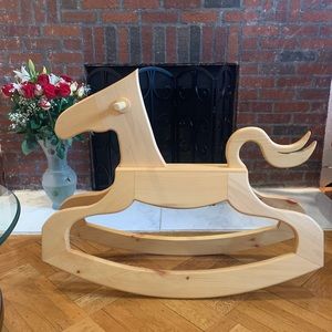 Custom hand carved wooden rocking horse